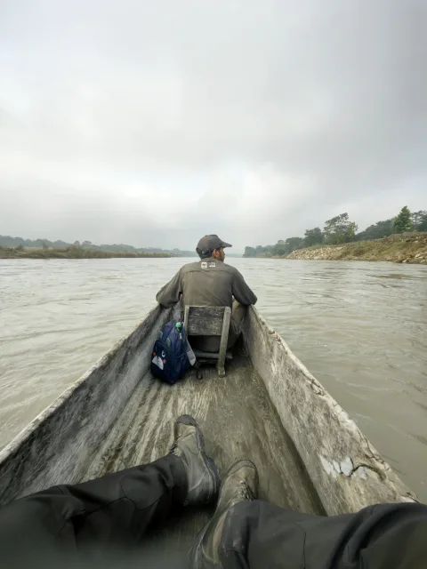 Canoe in rapti river